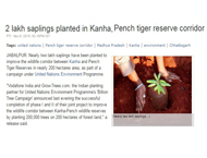 2 lakh saplings planted in Kanha, Pench tiger reserve corridor - Economic Times